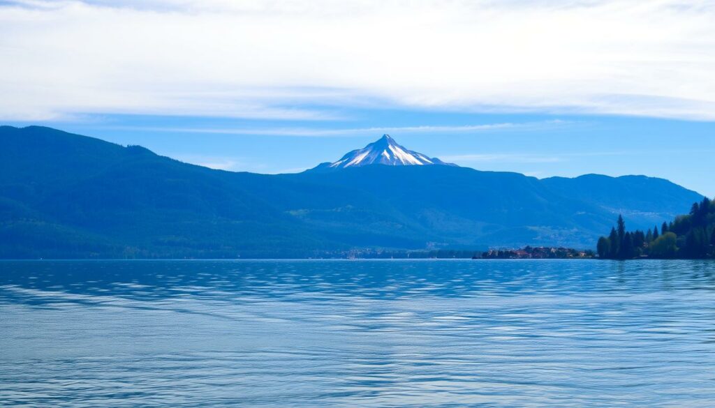 Ein Bild vom Vierwaldstättersee mit der Rigi im Hintergrund