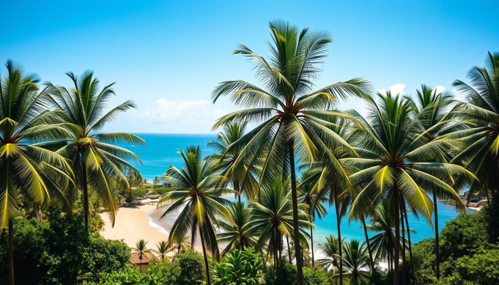 Ein Bild von Bali mit Palmen und Strand