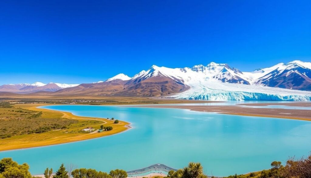 Ein Bild von El Calafate mit dem Perito Moreno Gletscher im Hintergrund