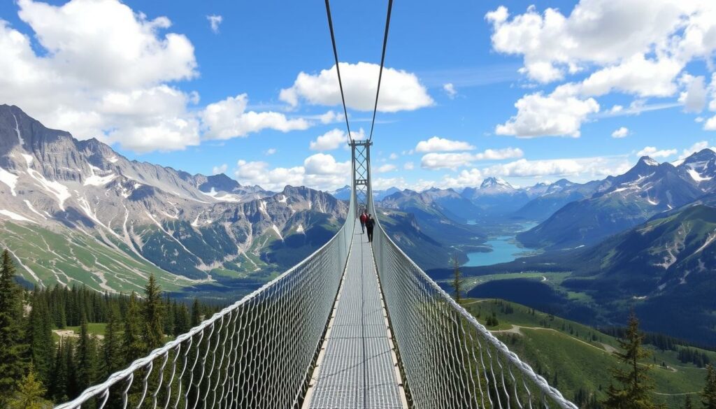 Ein Bild von der Hängebrücke "Peak Walk by Tissot" auf dem Glacier3000