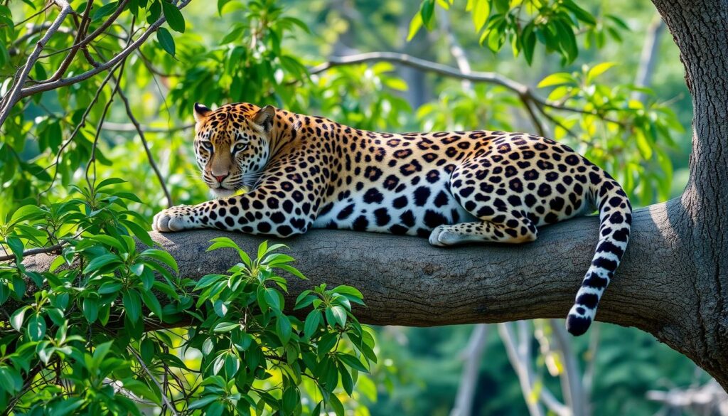 Ein Jaguar auf einem Baum im Pantanal