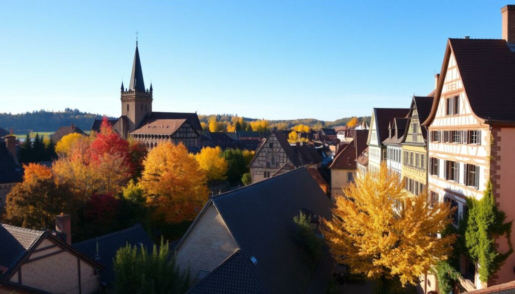 Eine Ansicht von Rothenburg ob der Tauber im Herbst