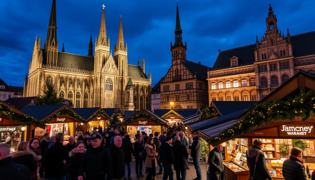 Aachener Weihnachtsmarkt 2025 rund um Dom und Rathaus mit festlicher Beleuchtung Aachener Weihnachtsmarkt 2025 rund um Dom und Rathaus mit festlicher Beleuchtung