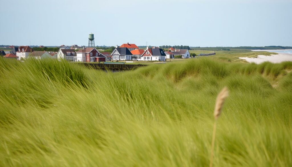 Autofreie Insel Langeoog mit Dünenlandschaft an der Nordsee Autofreie Insel Langeoog mit Dünenlandschaft an der Nordsee