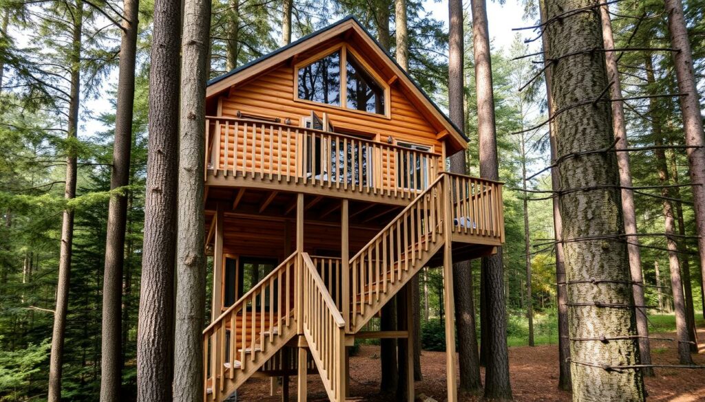 Baumhaus-Unterkunft im Center Parcs Bispinger Heide Baumhaus-Unterkunft im Center Parcs Bispinger Heide