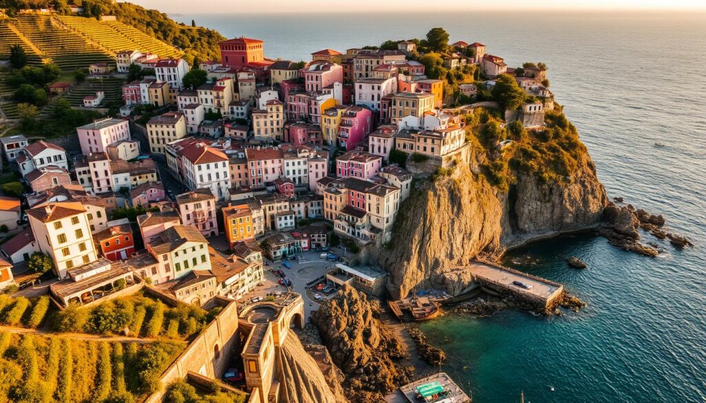 Bunte Häuser von Manarola in Cinque Terre, eines der schönsten Nationalparks Europas Bunte Häuser von Manarola in Cinque Terre, eines der schönsten Nationalparks Europas