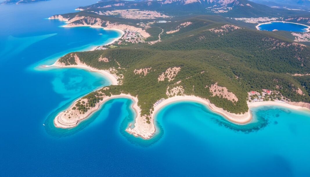 Chalkidiki ist eine facettenreiche Halbinsel in Nordgriechenland, die für ihre charakteristische Form bekannt ist.