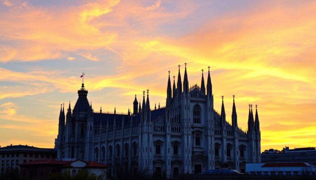 Ein Bild von Mailands Skyline mit dem Mailänder Dom