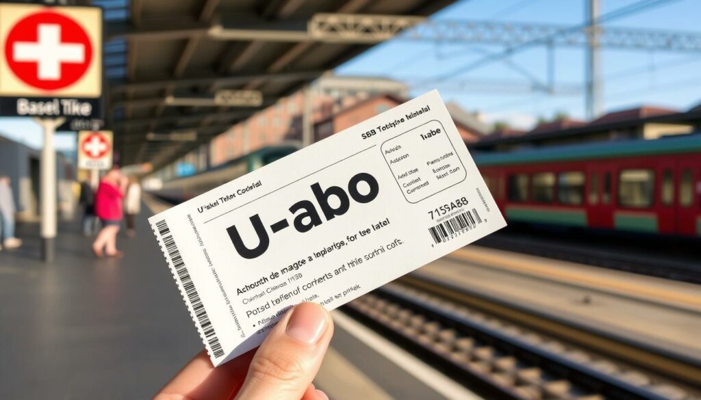 Ein Bild von einem Reisenden mit einem U-Abo-Ticket am Basel SBB