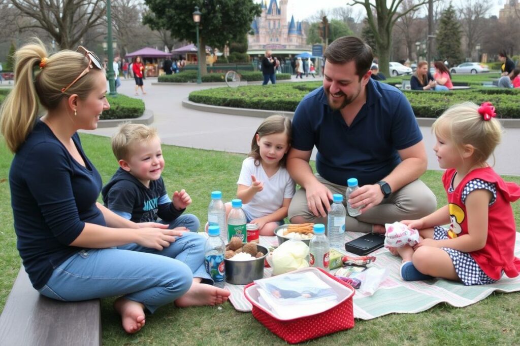 Familienpicknick in einem ruhigen Bereich des Parks Familienpicknick in einem ruhigen Bereich des Parks