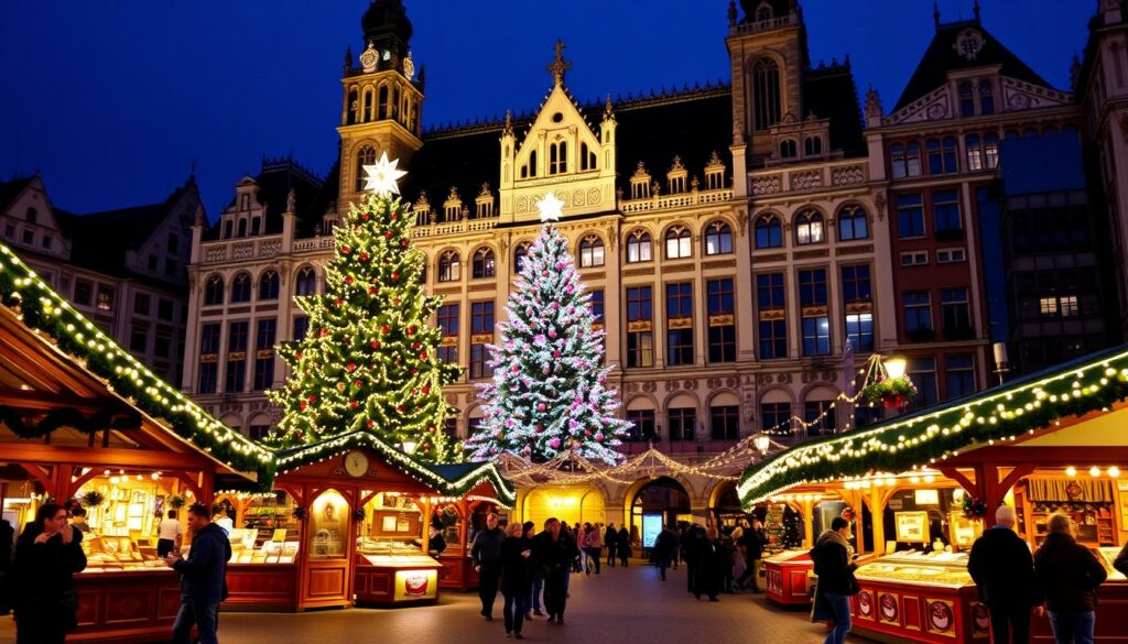 Münchner Christkindlmarkt 2025 auf dem Marienplatz mit festlich beleuchtetem Rathaus Münchner Christkindlmarkt 2025 auf dem Marienplatz mit festlich beleuchtetem Rathaus