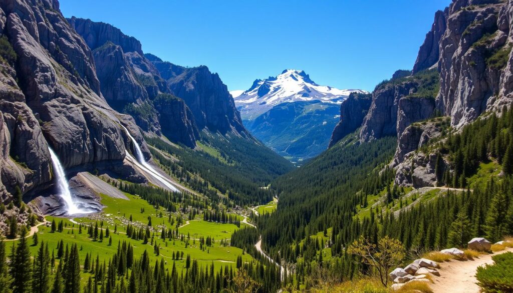Tal von Ordesa mit Wasserfällen, eines der schönsten Nationalparks Europas Tal von Ordesa mit Wasserfällen, eines der schönsten Nationalparks Europas
