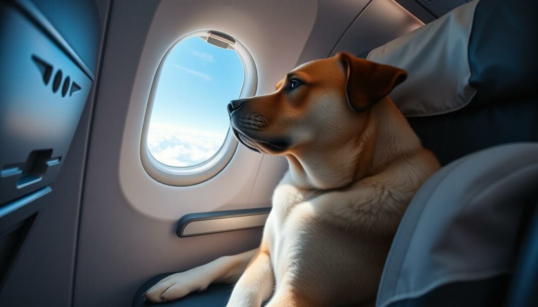 mit großem Hund in Kabine fliegen