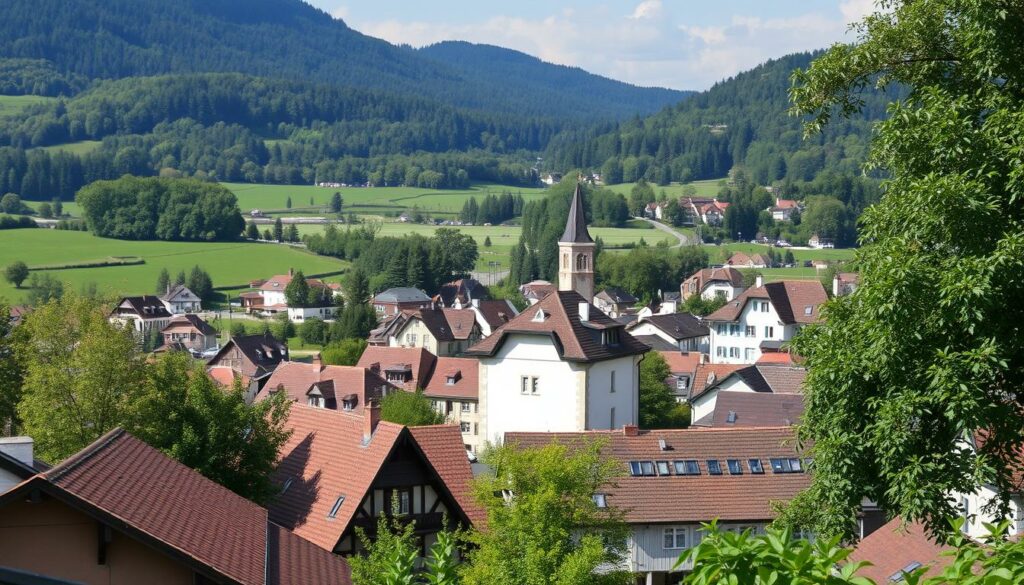 Ein Bild von Frauenau mit Blick auf den Ort