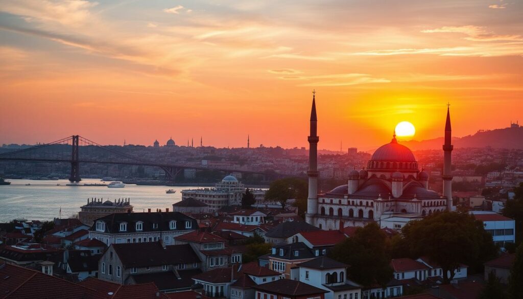 Ein Bild von Istanbul mit dem Bosporus und der Hagia Sophia