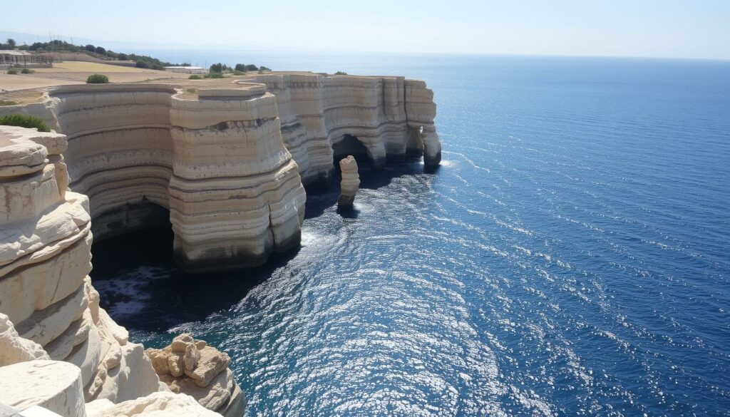 Ein Bild von Malta mit Blick auf die Kalksteinklippen und das Meer