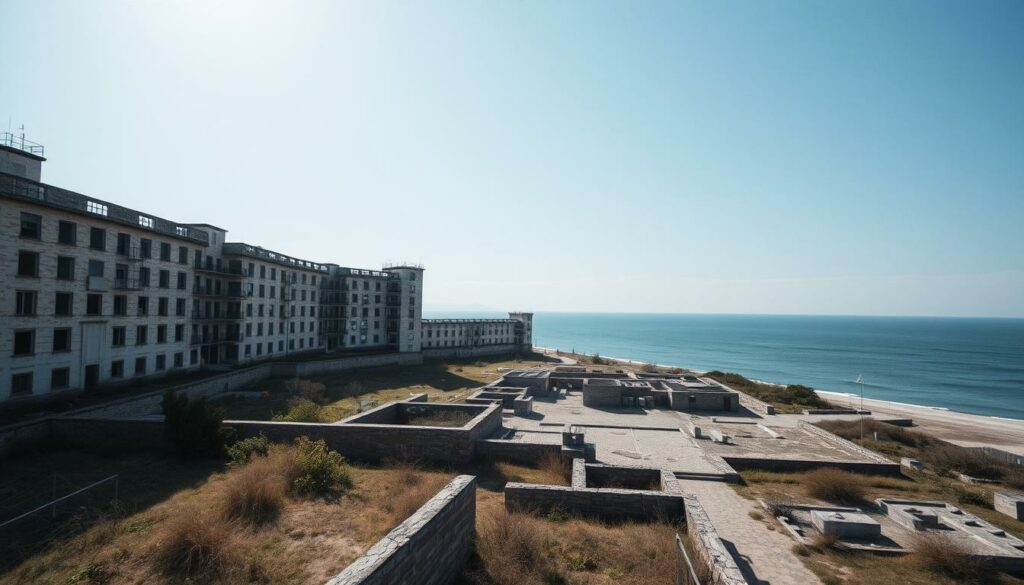 Ein Bild von Prora, das die Größe und die historische Bedeutung des Komplexes zeigt.