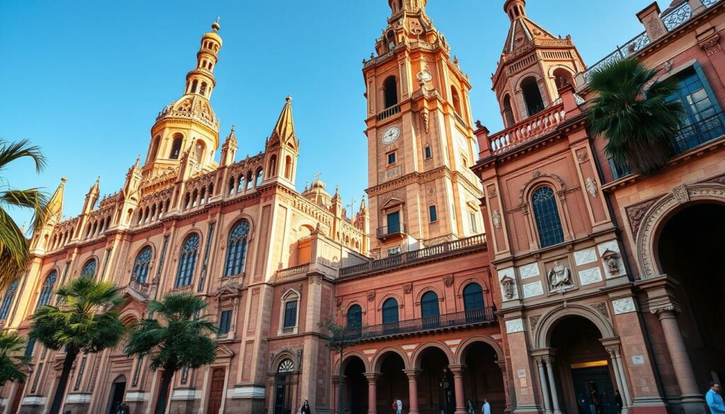 Ein Bild von Sevilla mit der Kathedrale und dem Glockenturm Giralda