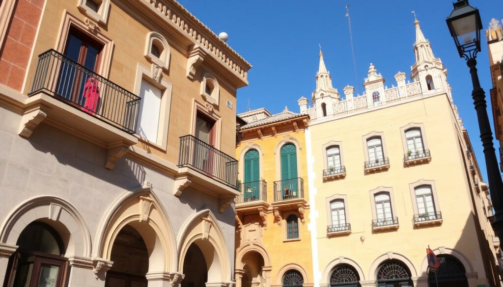 Ein Bild von Valencia mit modernen und traditionellen Architekturmerkmalen