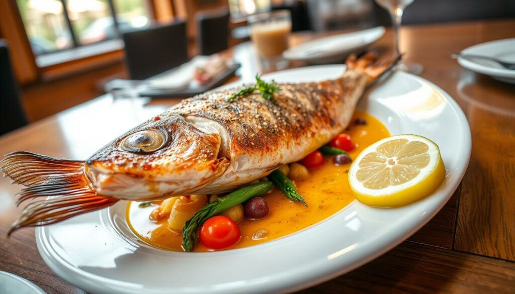 Ein Bild von einem leckeren Fischgericht in einem Restaurant in Westkapelle