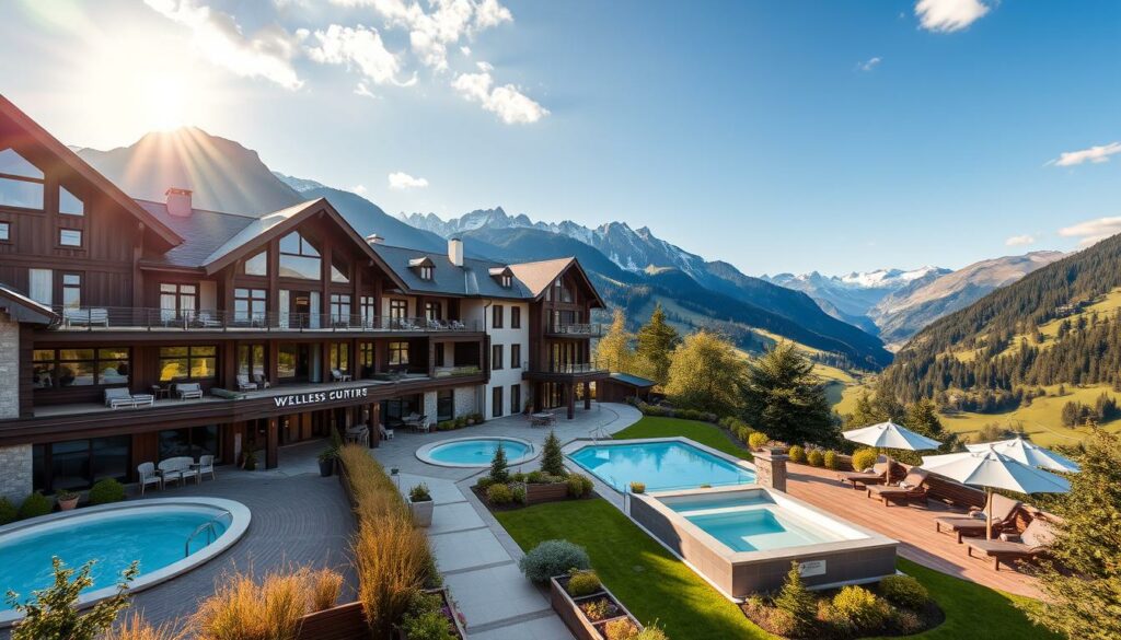 Ein Bild von einem luxuriösen Wellnesshotel in der Schweiz