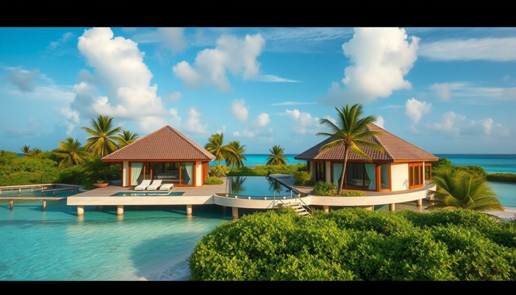 Ein Bild von einer Luxusvilla auf den Malediven