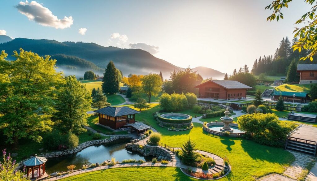 Ein Bild von einer idyllischen Wellness-Landschaft im Allgäu
