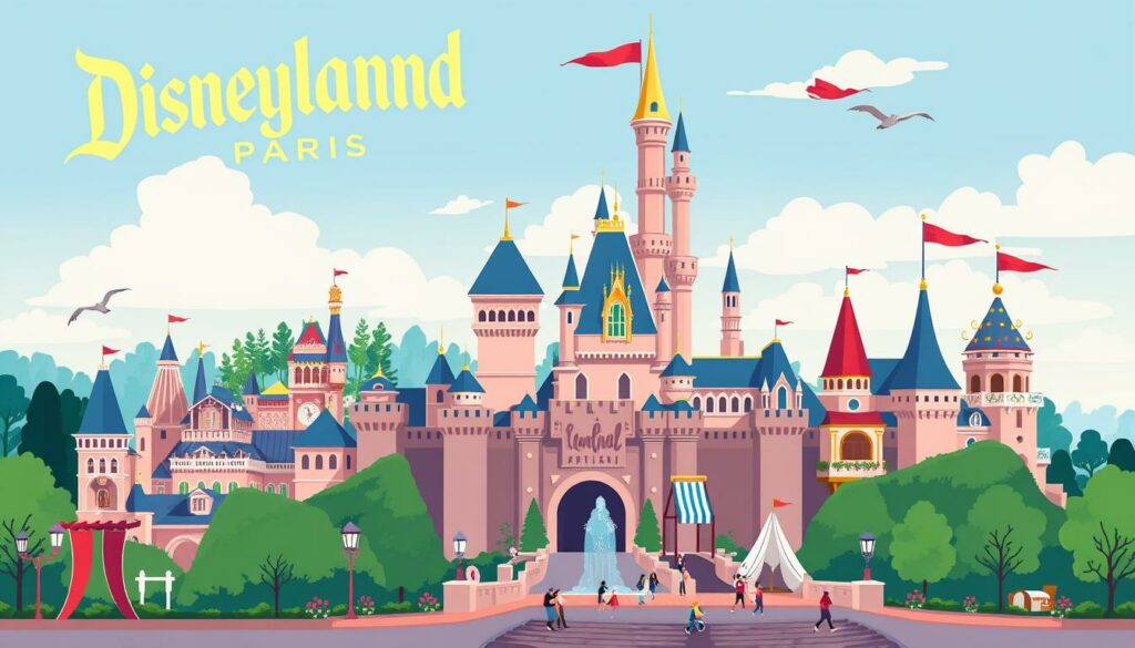 Ein Bild von Disneyland Paris mit seinen Themenwelten